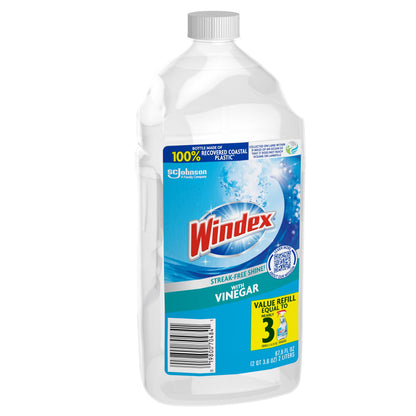 Windex® with Vinegar Glass Window Cleaner, New Refill Bottle, 2 L