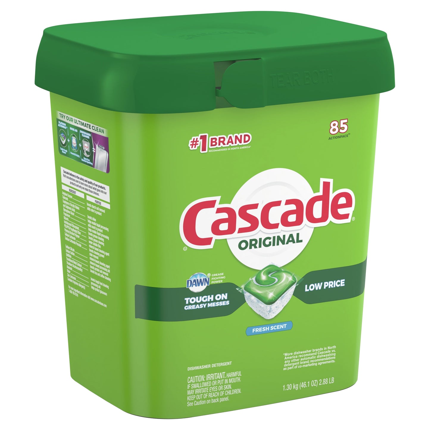 Cascade Original Dishwasher Pods, Actionpacs Dishwasher Detergent Tabs, Fresh Scent, 85 Count