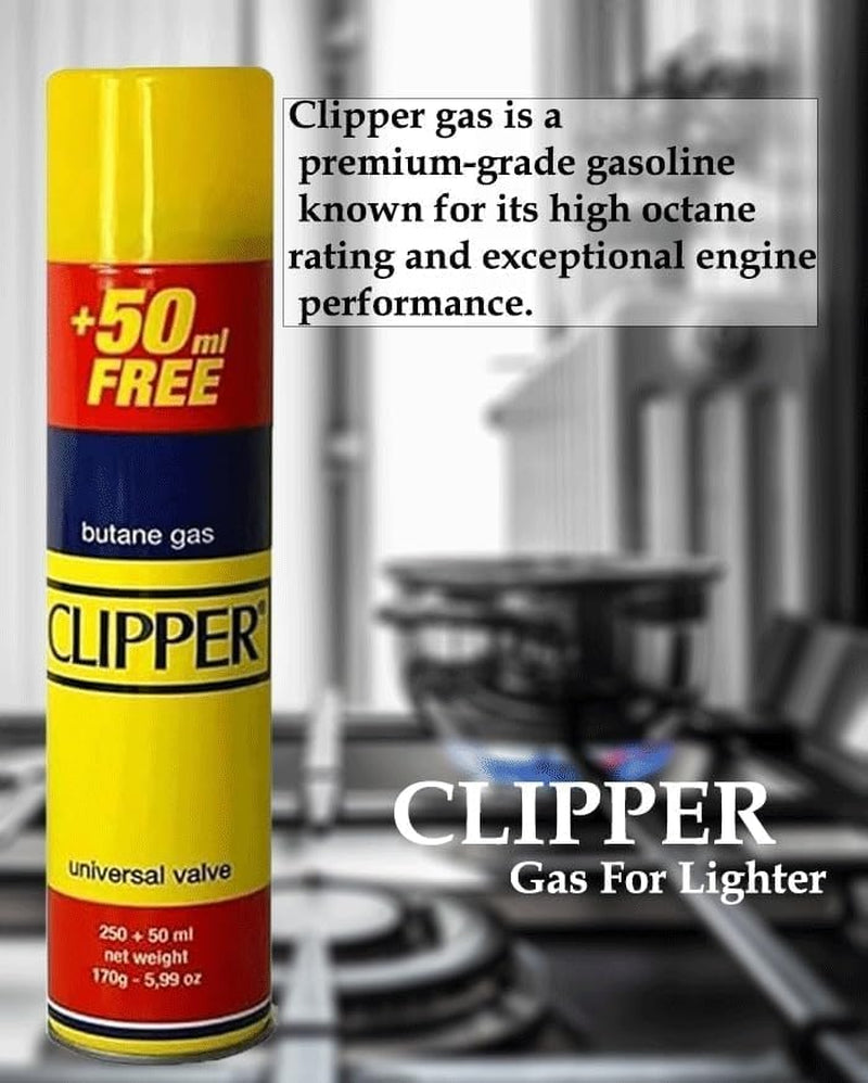 Luxtrous Genuine Clipper Butane Gas - Universal Refill Fluid for Lighters, BBQ, and Cooking - 300Ml Capacity - Reliable & Safe Fuel Solution (Pack of 2)