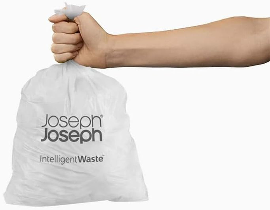 Joseph Joseph IW2 Biodegradable, Compostable Bags, Pack of 50 Food Waste Bin Liners, White, Small, 4 Litres