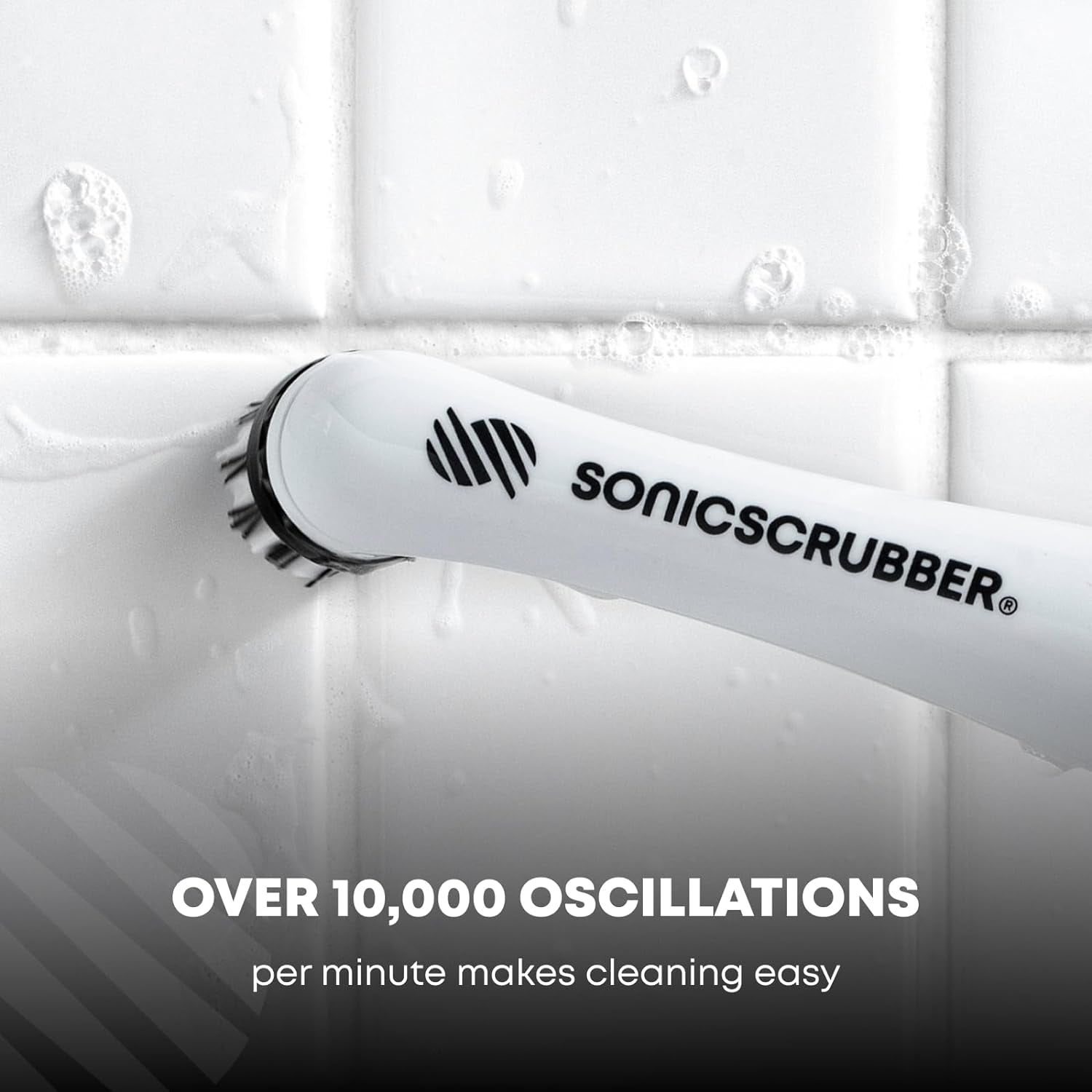 Sonicscrubber Household Cleaning Brush - Electric Scrubbing Brush - Home, Kitchen & Bathroom - Removes Mould & Cleans Grout (Washing-Up System)