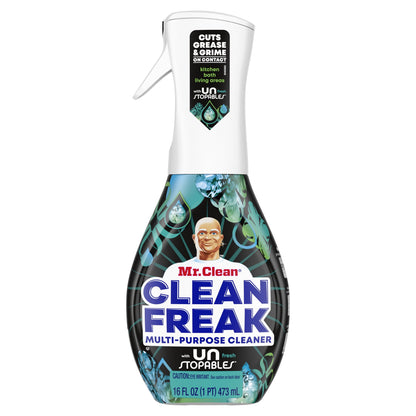 Mr. Clean Clean Freak All Purpose Cleaner Spray, Multi-Surface Cleaning, Unstopables Scent, 16 Fl Oz