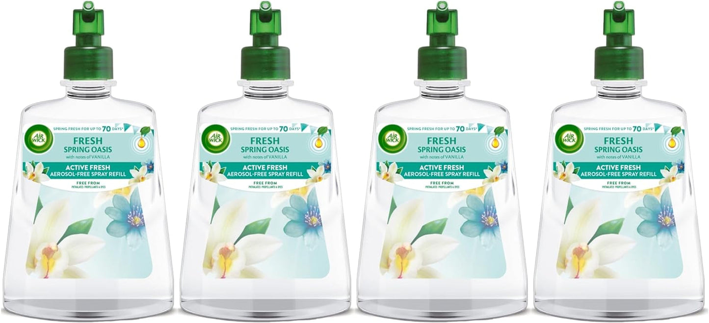 Air Wick Aerosol-Free Automatic Air Freshener Spray Refill, Eucalyptus & Freesia, Pack 1 X 228Ml, 24X7 Active Fresh Odour Neutraliser, Lasts up to 70 Days, Air Freshener for Home