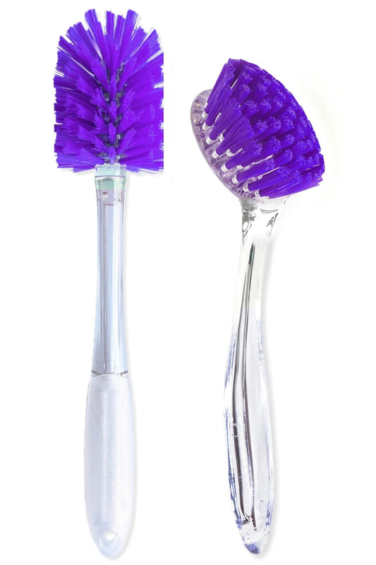 Brightbox Nylon Bottle and Handle Brush Set, 2 Total Count, Purple