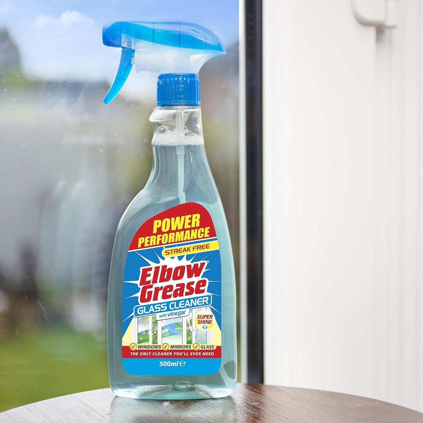 Elbow Grease Glass Cleaner with Vinegar for Windows and Mirrors, 500 Ml - Window Cleaning Equipment (Pack of 1)