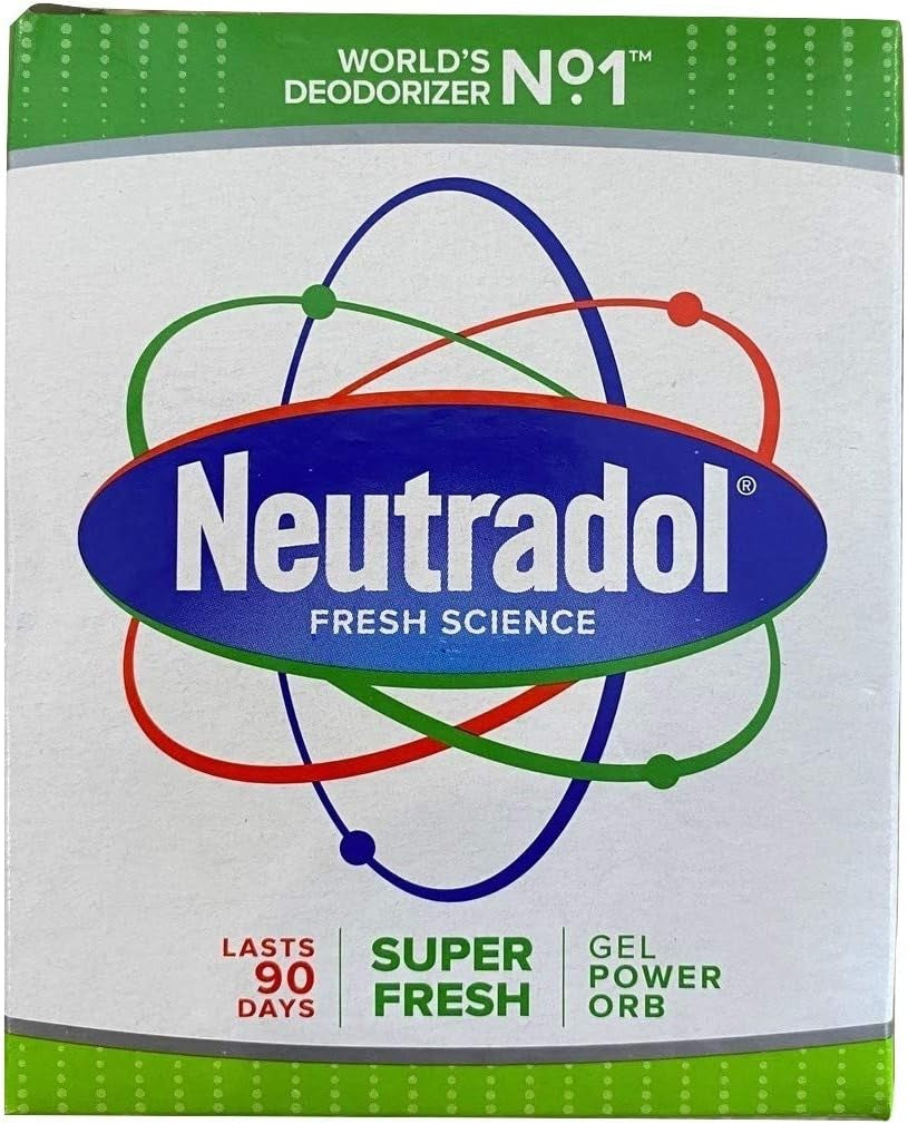 Neutradol Gel Power Orbs X 3 Orbs. 1X Super Fresh, 1X Fresh Pink, 1X Original for Clean, Fresh Air at Home and at Work