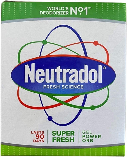 Neutradol Gel Power Orbs X 3 Orbs. 1X Super Fresh, 1X Fresh Pink, 1X Original for Clean, Fresh Air at Home and at Work