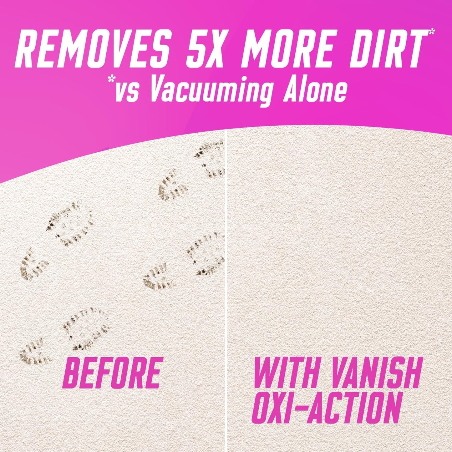 Vanish Oxi Action Upholstery & Carpet Cleaner, Stain Remover Foam for Large Area Cleaning, Removes 3X More Dirt & Pet Hair Vs Vacuuming Alone Neutralises Odours Deep Cleans 600 Ml Pack of 1