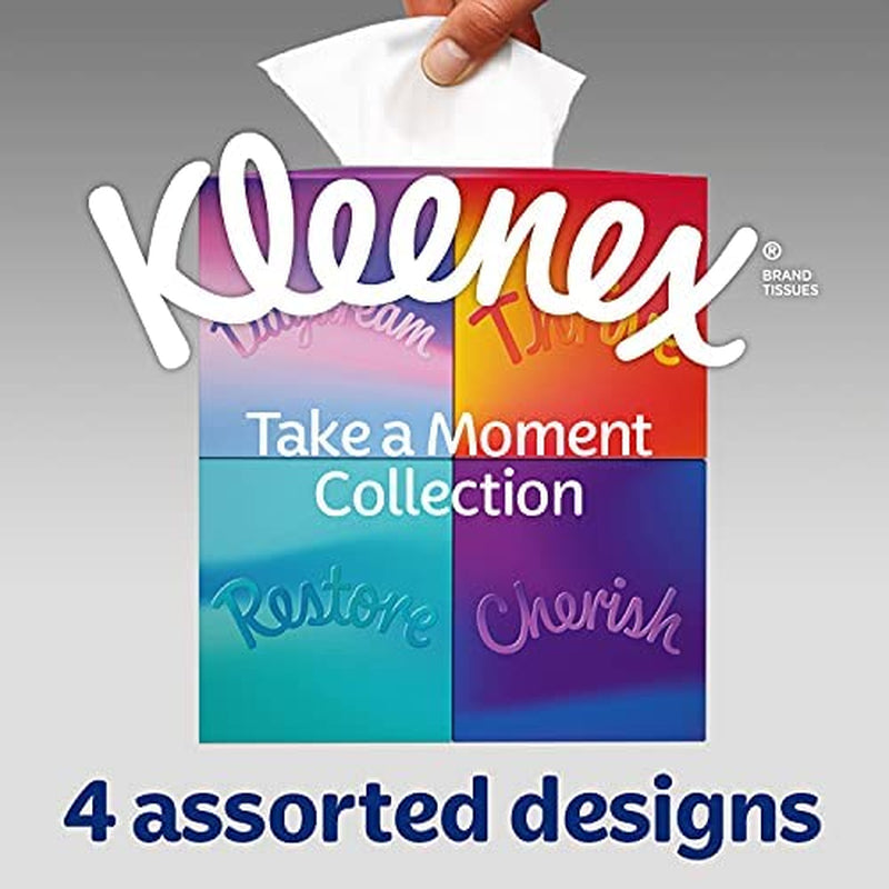 Kleenex Take a Moment Collection Tissues - 12 Cube Tissue Boxes - in Aid of Mind - Contains 4 Different Designs