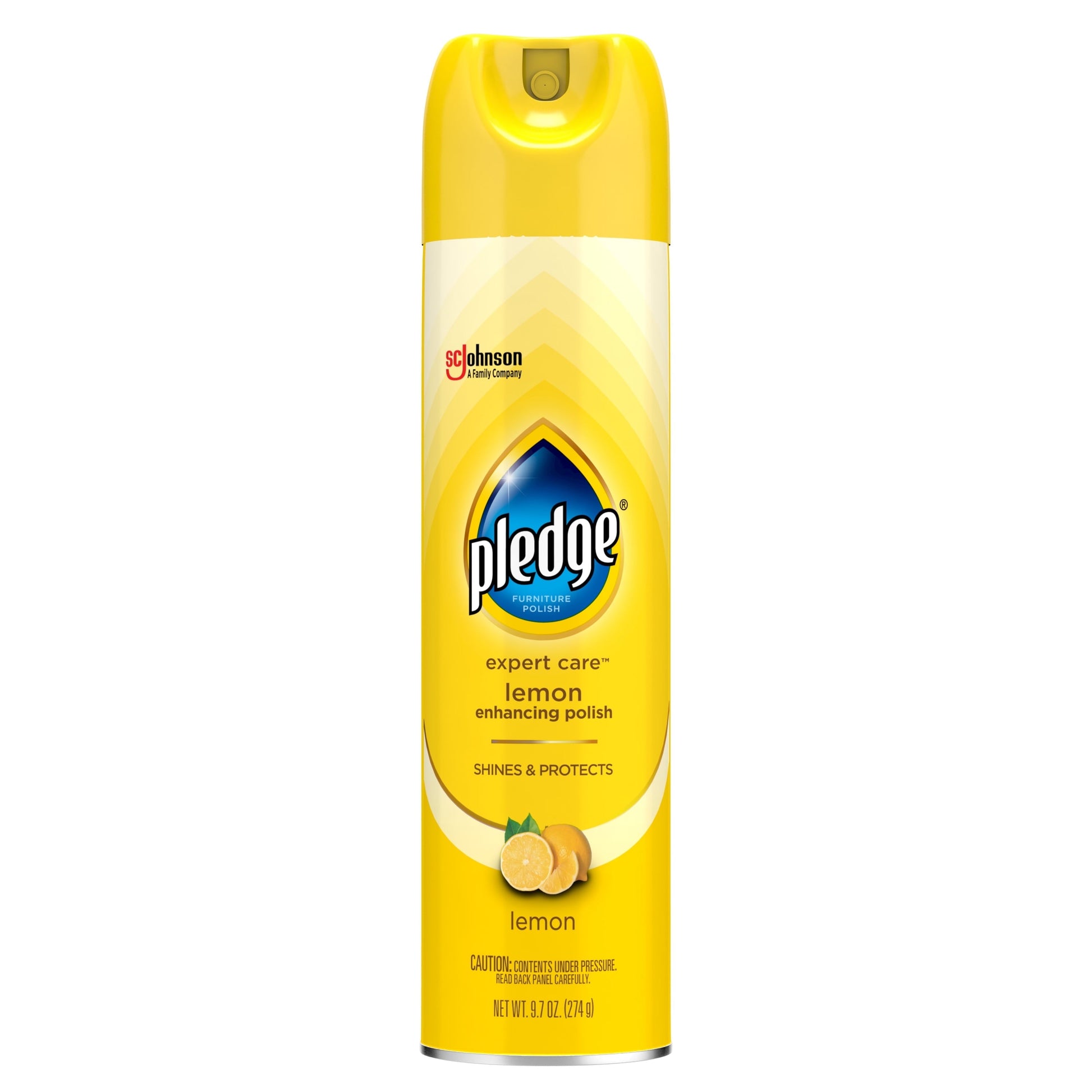 Pledge® Expert Care™, Wood Polish Shines and Protects, Lemon Enhancing, Aerosol, 9.7 Oz.