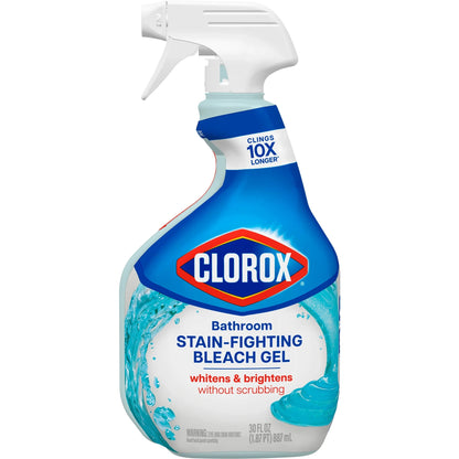 Clorox Bathroom Bleach Gel and Shower Cleaner Spray, 30 Oz