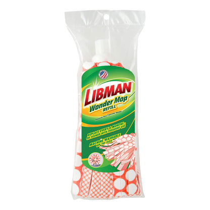 Libman Wonder Mop Orange White Microfiber Snap-On Refill Head