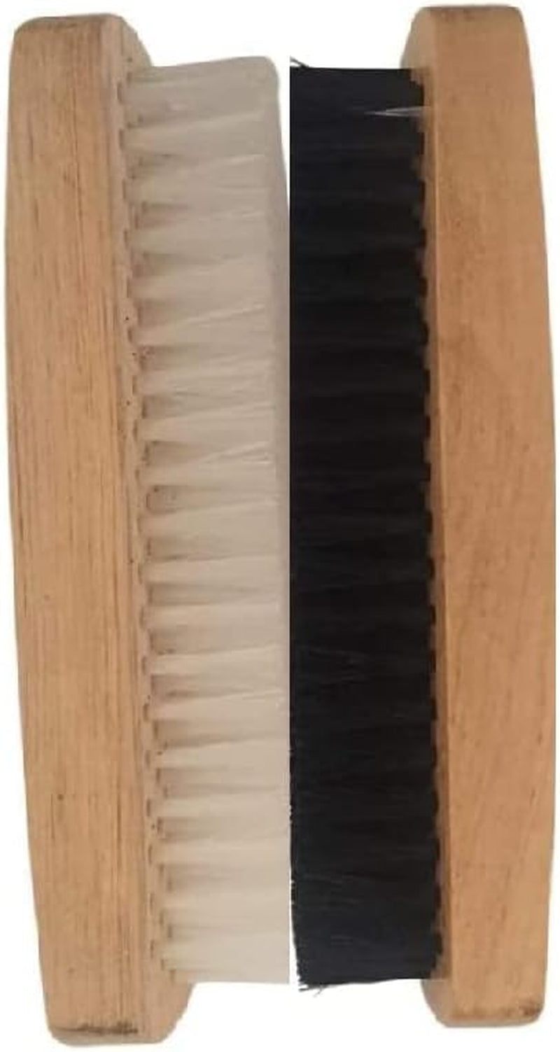 JKG® 2 SHOE POLISH BRUSHES - Shoe Cleaning Brushes | Brown Black Shoe Polish Buffing Brushes for Leather Shoes | Soft Brush Applicator & Buffing Stiff Hair Brush | Men Women Leather Scrub Boot Cleaner