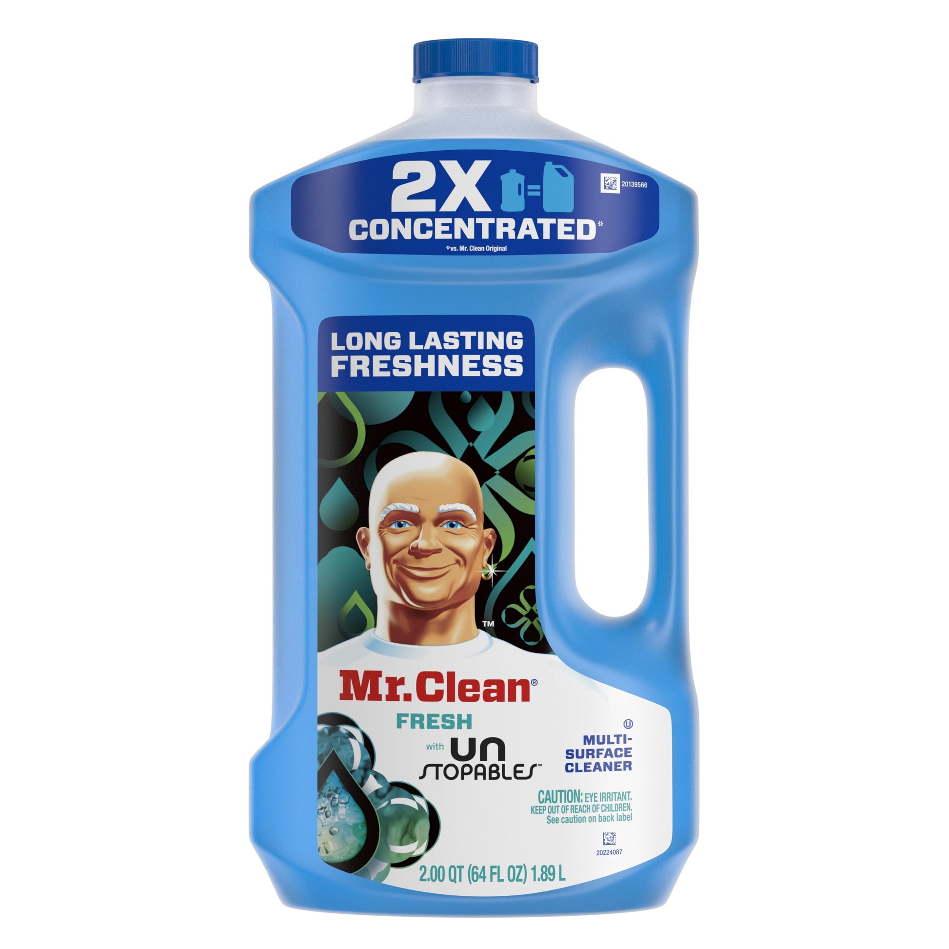 Mr. Clean 2X Concentrated Multi Surface, All Purpose Cleaner with Unstopables Fresh Scent, 64 Fl Oz