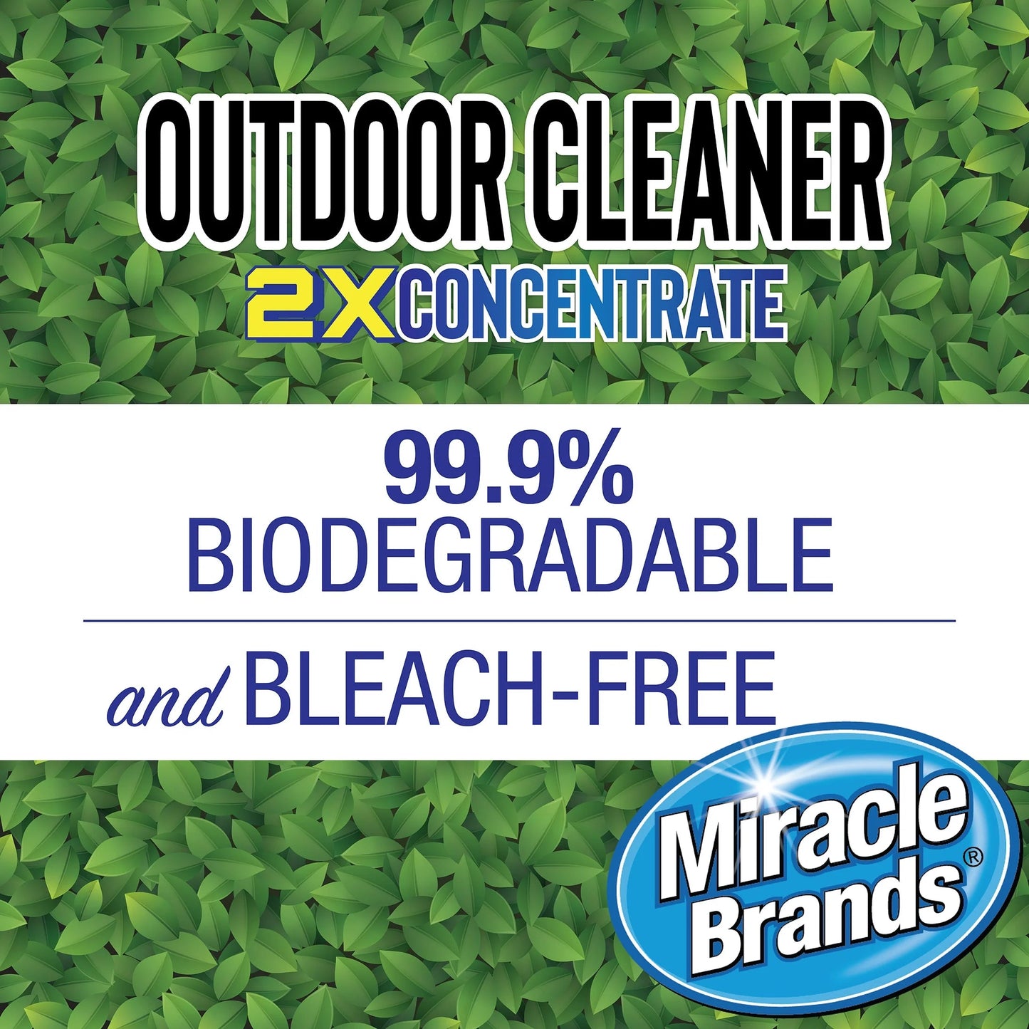 Miracle Brands Outdoor Cleaner 2X Concentrate for Algae, Mold, and Mildew 1 Gallon