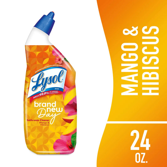 Lysol® Toilet Bowl Cleaner Gel, for Cleaning and Disinfecting, Stain Removal, Brand New Day, Mango and Hibiscus, 24Oz