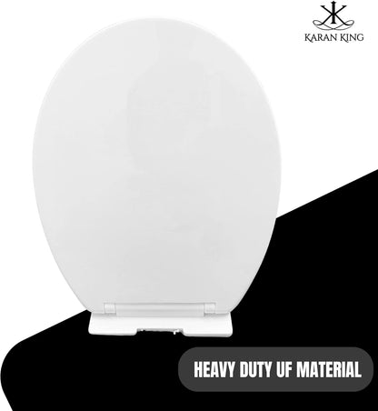 KARAN KING - Convenient Quick-Release Family Toilet Seat for Easy Cleaning and Potty Training - Adjustable 360 Degree Hinges for Adult and Kid-Friendly Use - Kid-Friendly Toilet Seat, Easy Fit