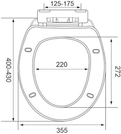 Requisite Needs Soft Close Toilet Seat, Toilet Seat with Quick Release for Easy Clean, Simple Top Fixing, Standard Toilet Seats White with Adjustable Hinges.