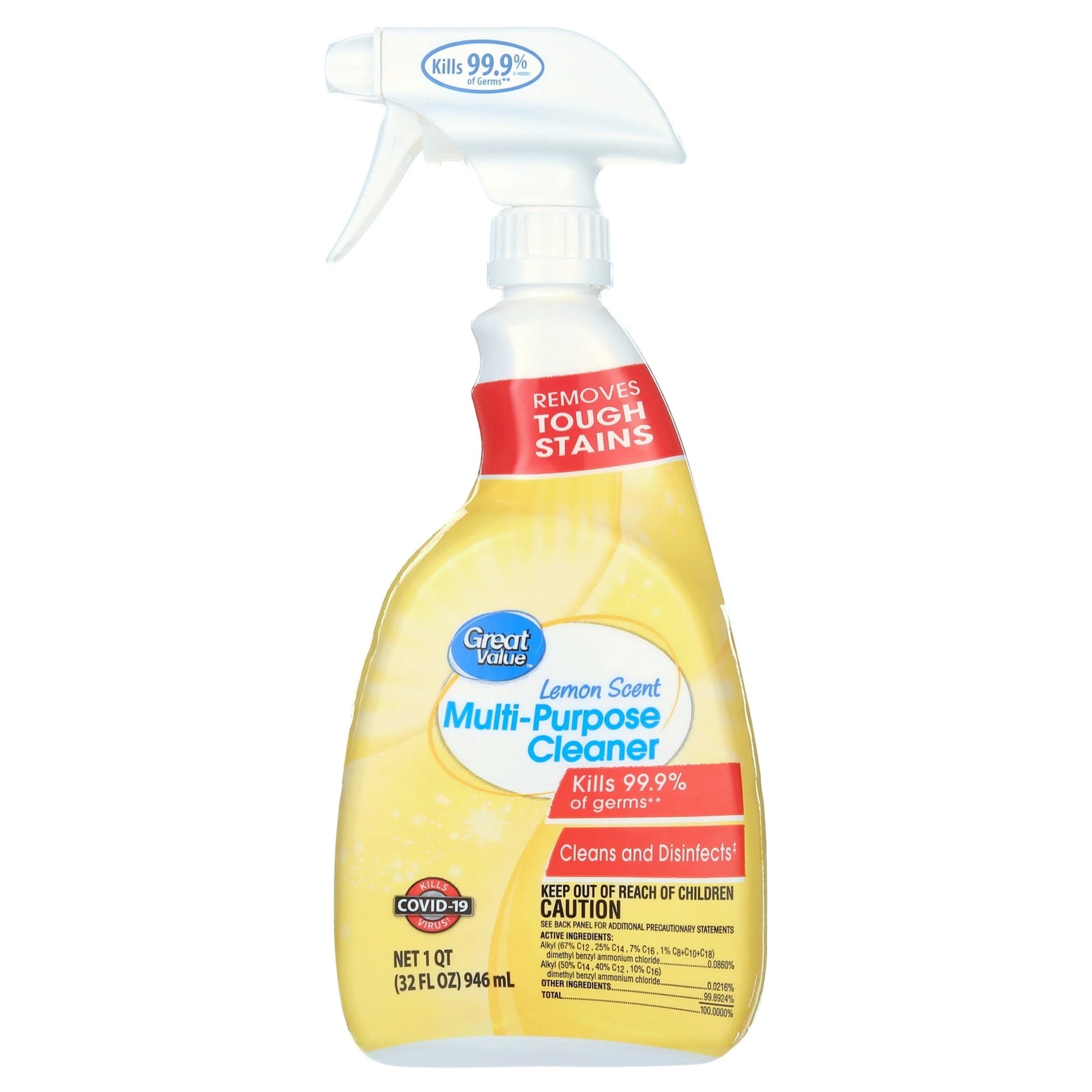 Great Value Bleach FREE Lemon Scented All Purpose Cleaner 32 Floz