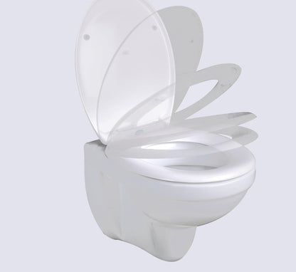 Ram® White Quick Release Soft Close Toilet Seat with Hinges Bathroom Bowl Seating ABS Toilet Seat