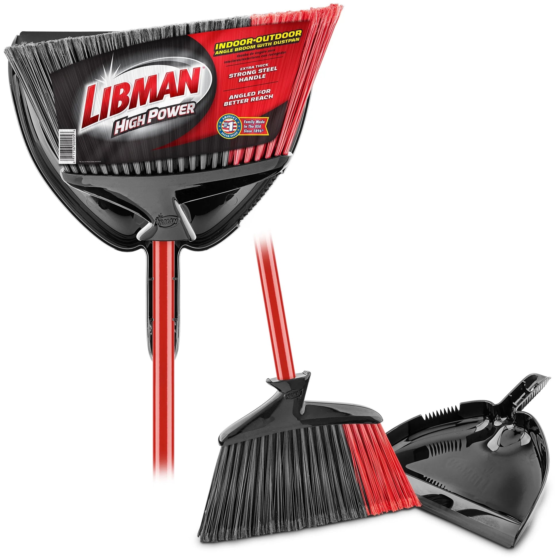 Libman High Power 13.75 In. Steel Handel Broom with Dustpan