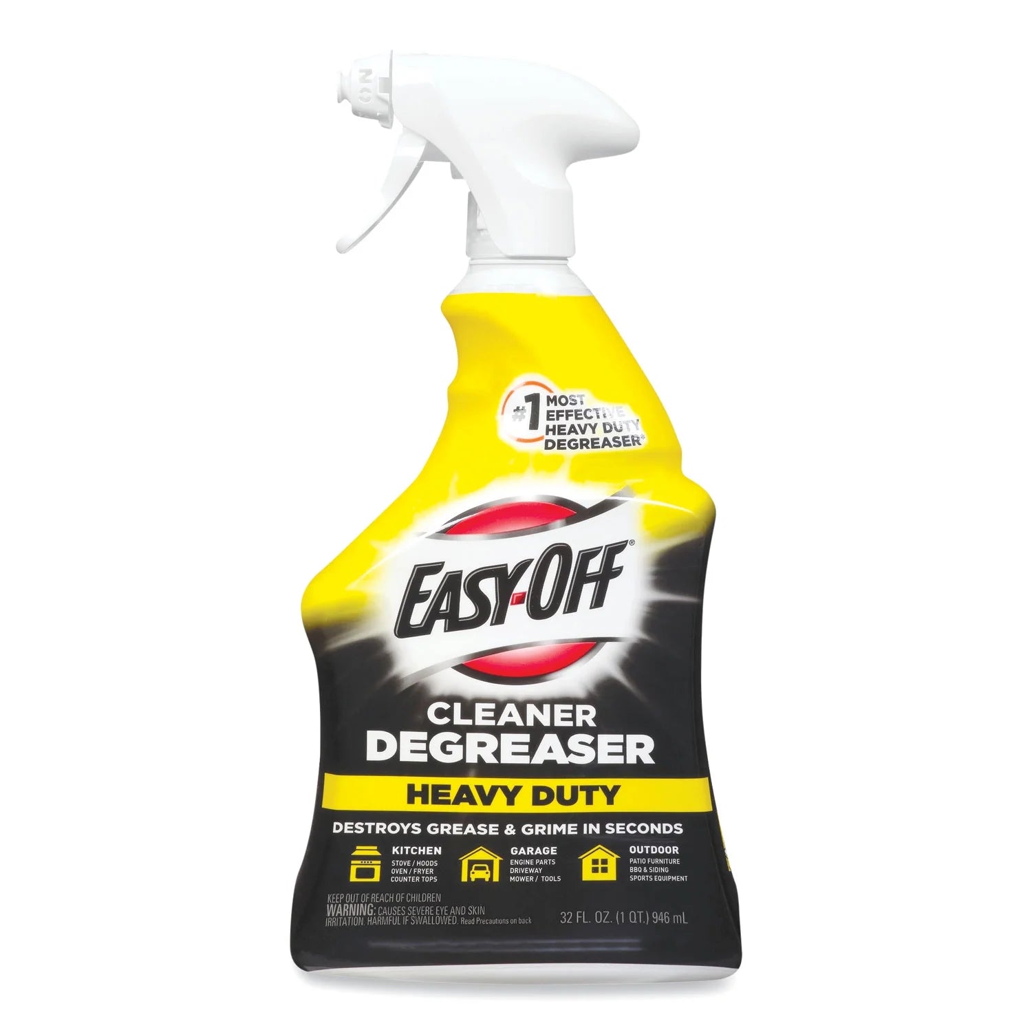 Easy-Off Cleaner Degreaser - Ready-To-Use Spray - 32 Fl Oz (1 Quart) - 1 Each - Clear | Bundle of 2 Each