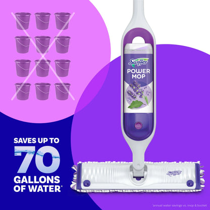 Swiffer Power Mop Refill Solution, Tile, Vinyl, Laminate, Wood, Floor Cleaner, Lavender, 50.6Oz