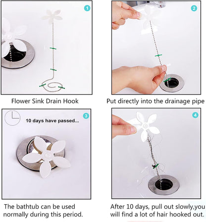 Forliver Drain Snake,6 Pack Multifunctional Sink Unblocker Tool 6 in 1,Reusable Plastic Drain Unblocker Hair for Sewer, Bathroom Drainage,Kitchen Sinks