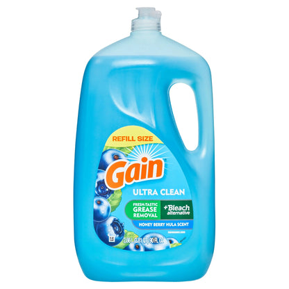 Gain Ultra Dish Washing Liquid Dish Soap, Honey Berry Hula Scent, 90 Fl Oz.