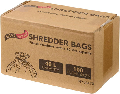 Safewrap Shredder Bags, 150L Capacity | Pack of 50 | Durable, High-Density Polythene | Handy Dispenser Box