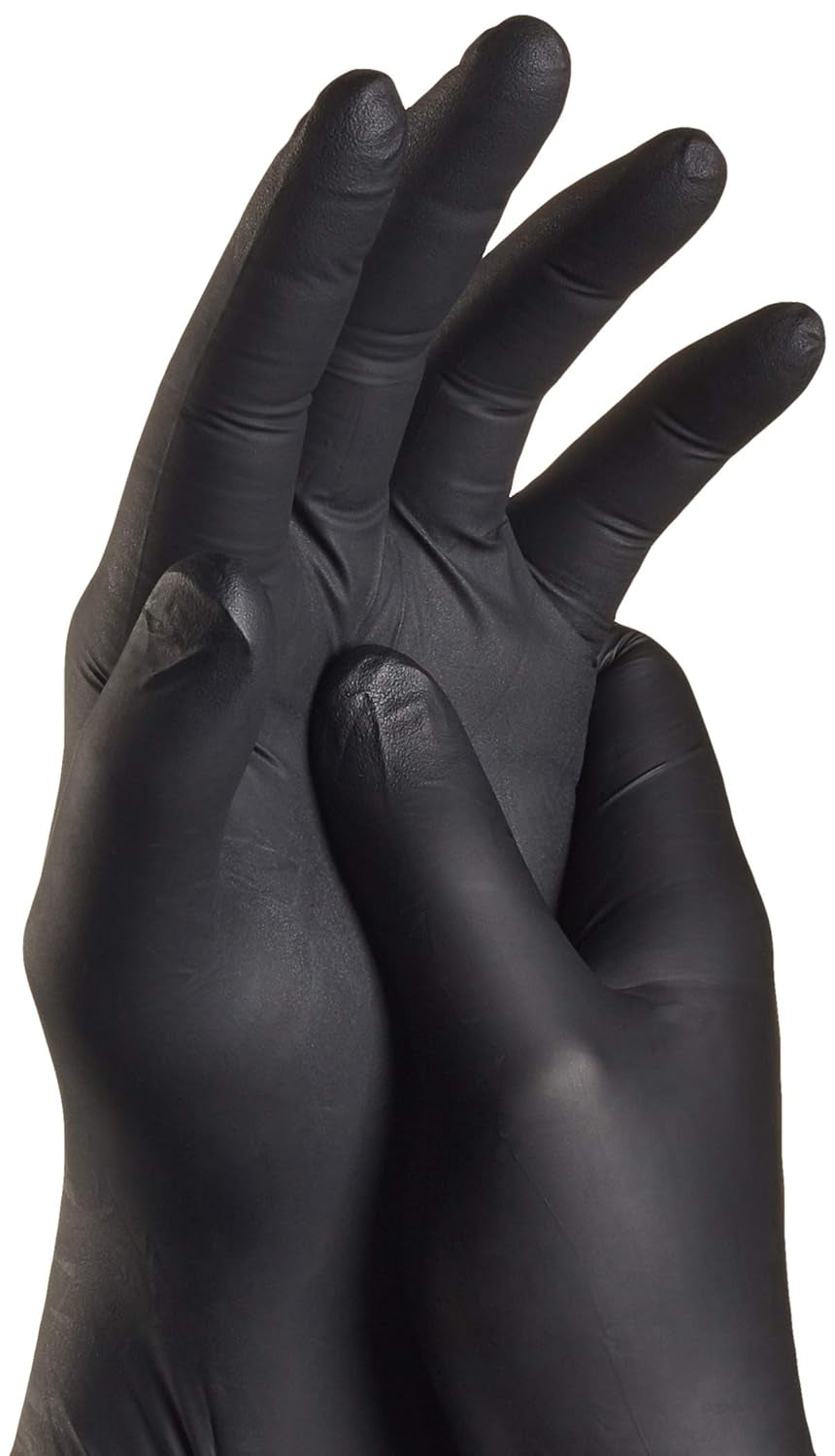 Touchguard Disposable Gloves Black Nitrile - Latex and Powder Free - Multi-Purpose - Food Grade Gloves - Extra Strong Gloves - Box of 100 - Black - Size S, AQL - 1.5