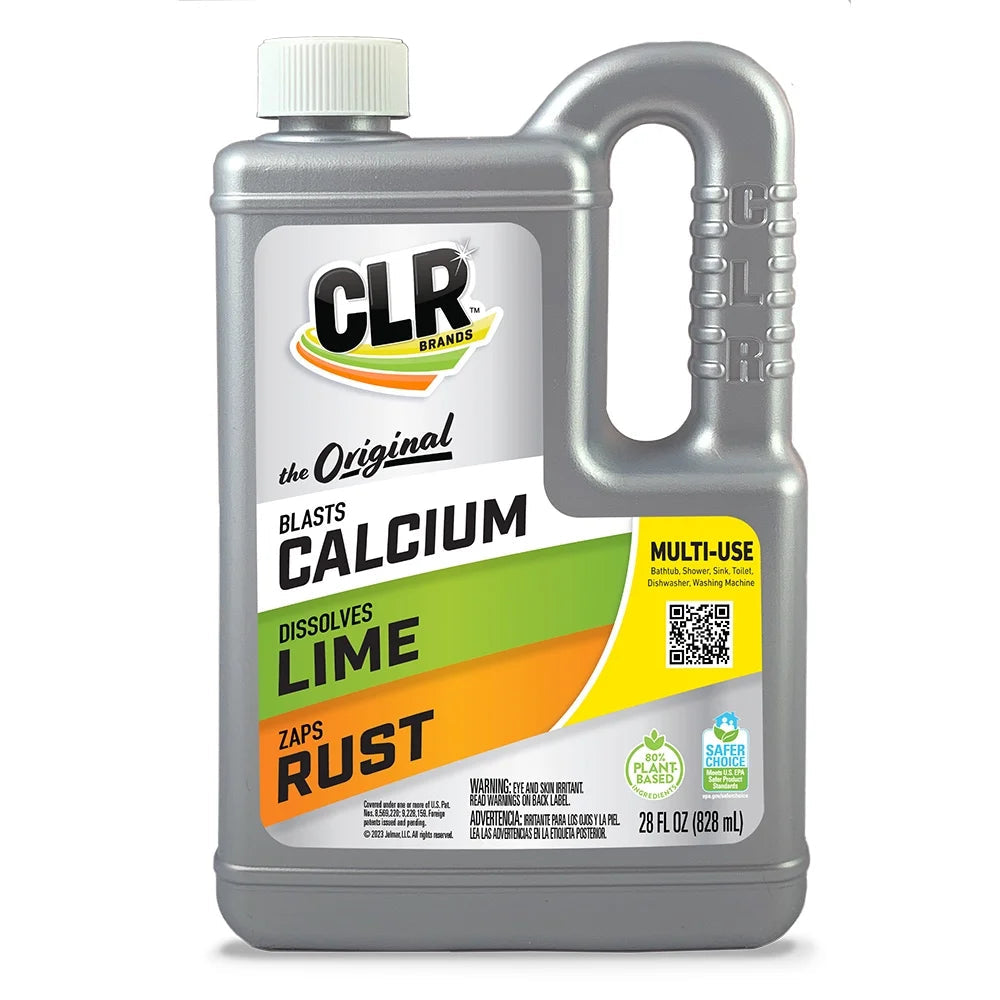 CLR Calcium Lime and Rust Remover, Multi-Use Household Cleaner, EPA Safer Choice, 28 Oz