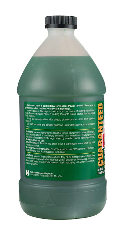 1907 Slow Drain Build up Remover, Utilizes Bacterial/Enzyme Formulation to Dissolve Organic Matter by Instant Power