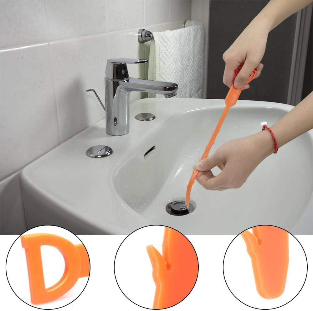 Forlivese 3 Pack 25 Inch Drain Snake,Hair Clog Remover Sink Unblocker Snake,Reusable Shower Drain Unblocker Tool,Drain Snake for Shower,Kitchen,Sink,Bathroom