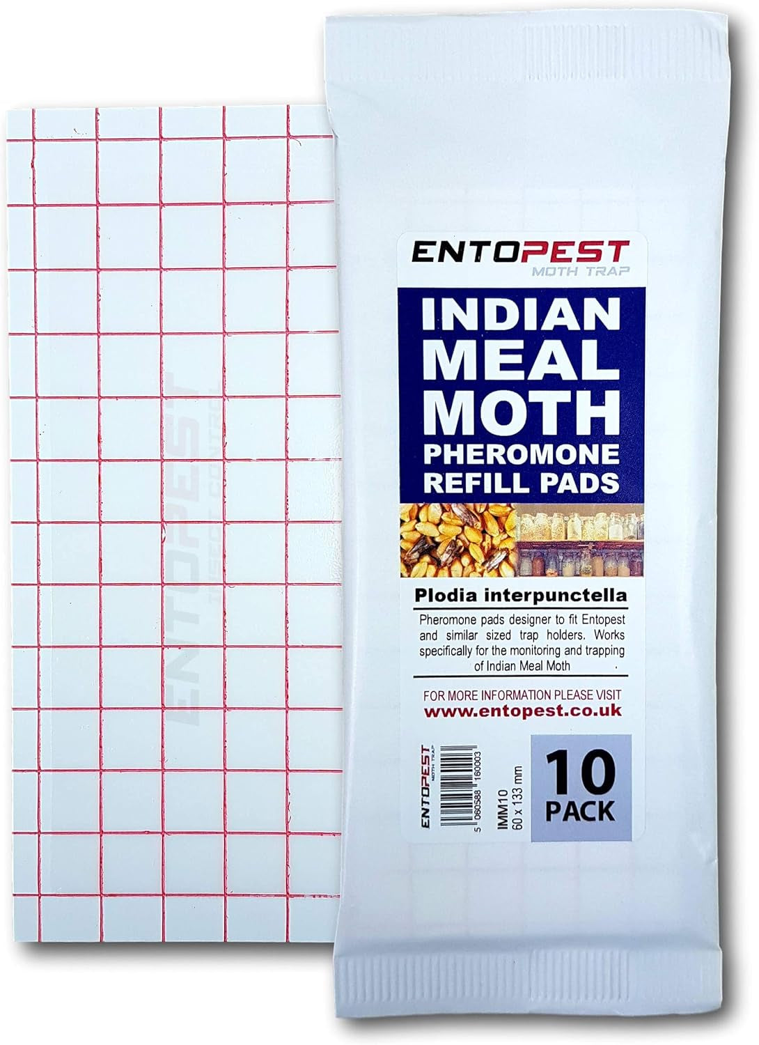 Entopest Pantry Moth Traps | Pheromone Trap Pad X10 Refill Pads for Kitchen, Moth Traps for House, Room & Void Control Treatments | Pantry Moth Traps with Pheromones