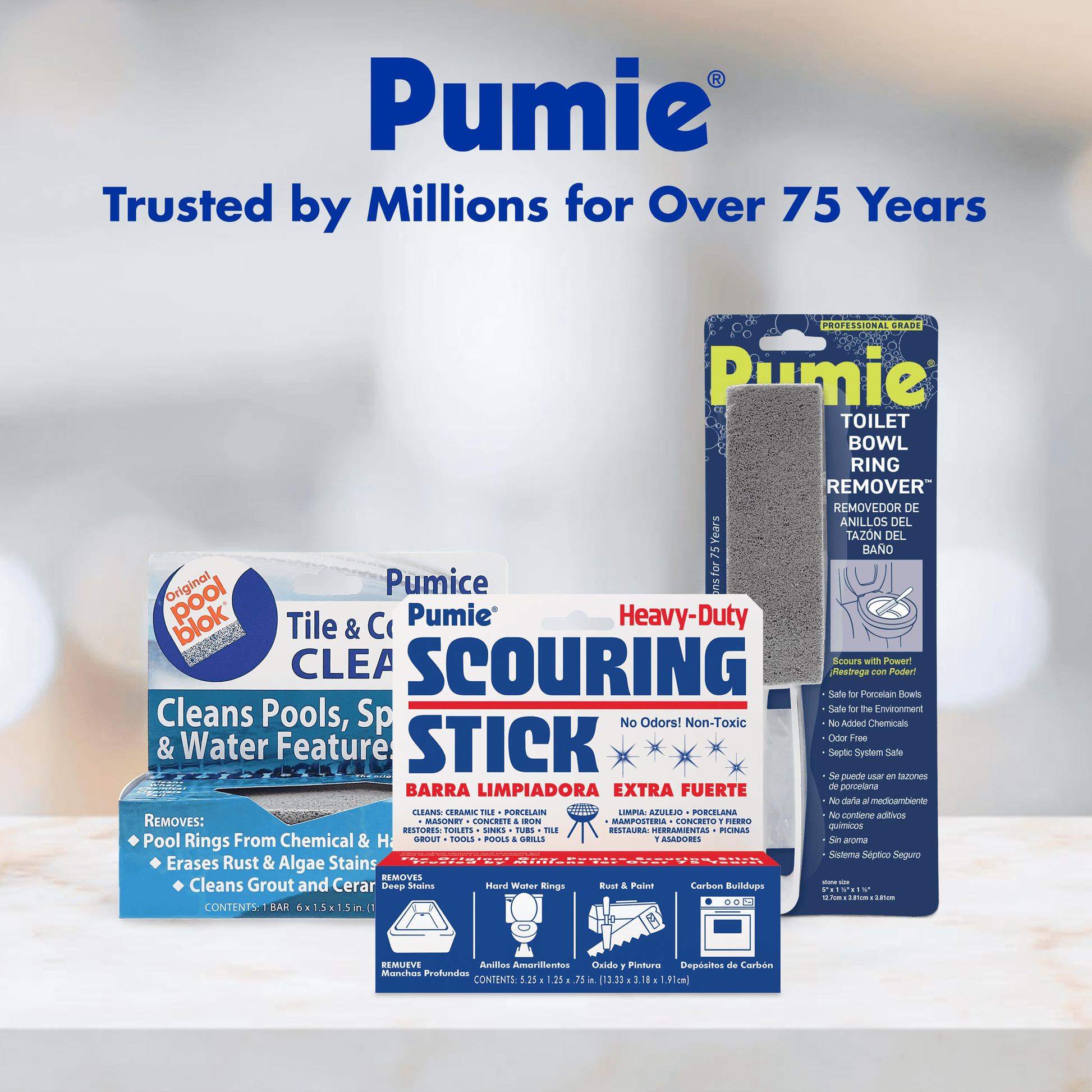 Pumie Scouring Stick, Non Toxic, Removes Hard Stains, Hand Held.