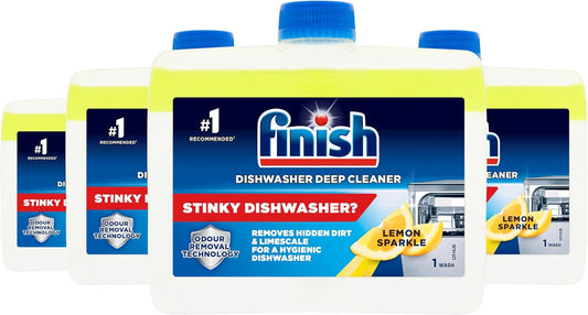 Finish Dishwasher Machine Cleaner , Lemon , Pack of 4, 250Ml Each ,Deep Cleans and Helps to Prolong Life of Your Dishwasher