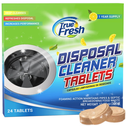 Foaming Garbage Disposal Cleaner and Deodorizer 24 Pack Disposer Cleaner Tablets - Lemon Scent