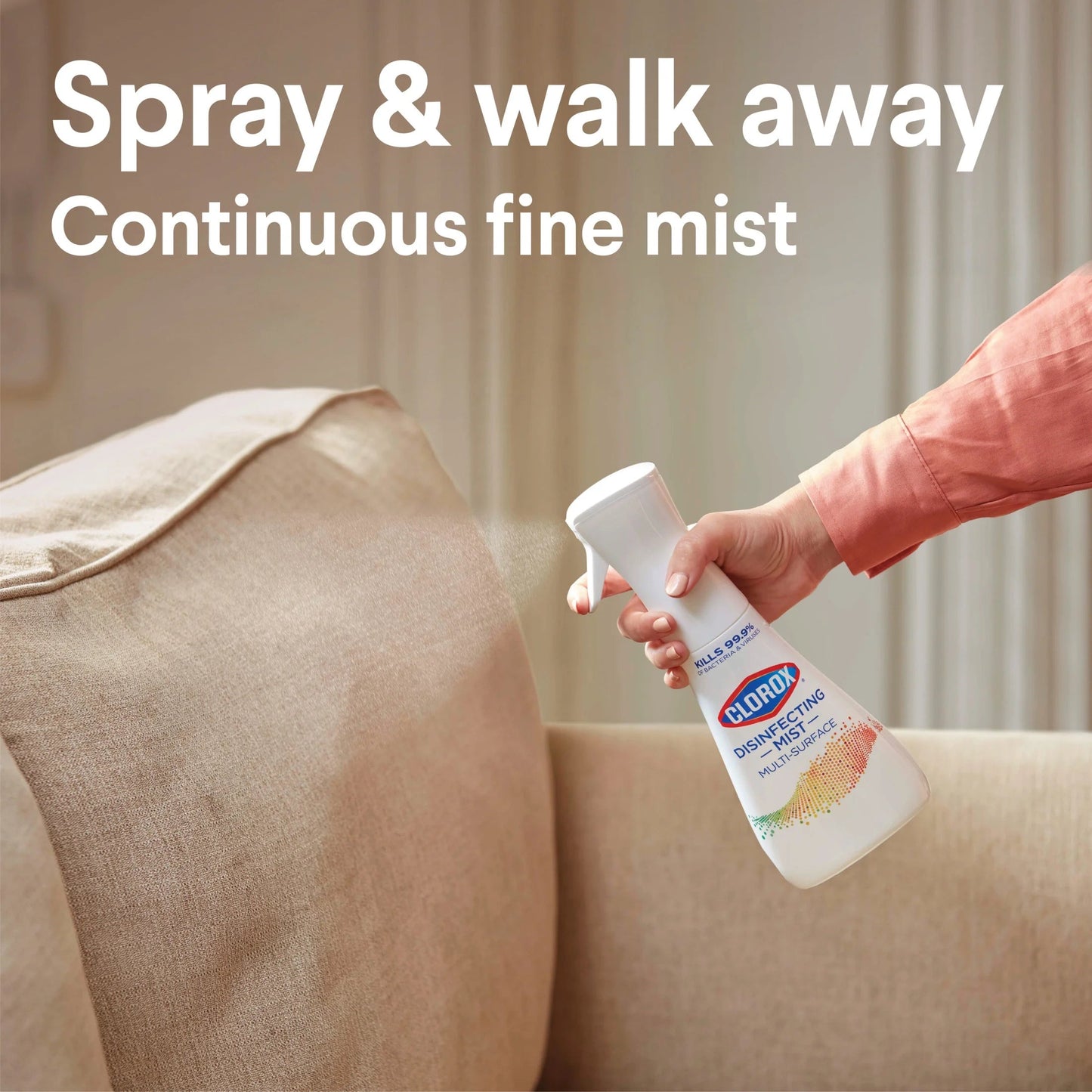 Clorox Disinfectant Mist, Multi-Surface Spray, Eucalyptus Peppermint, 16 Fl Oz