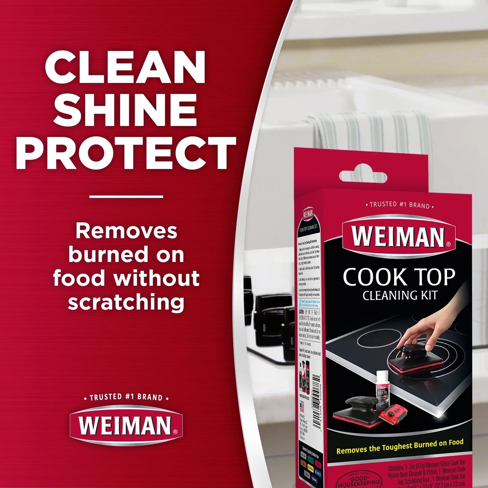 Weiman Cook Top Complete Cleaning Kit - Includes Cream, Scrubbing Pad and Scraper