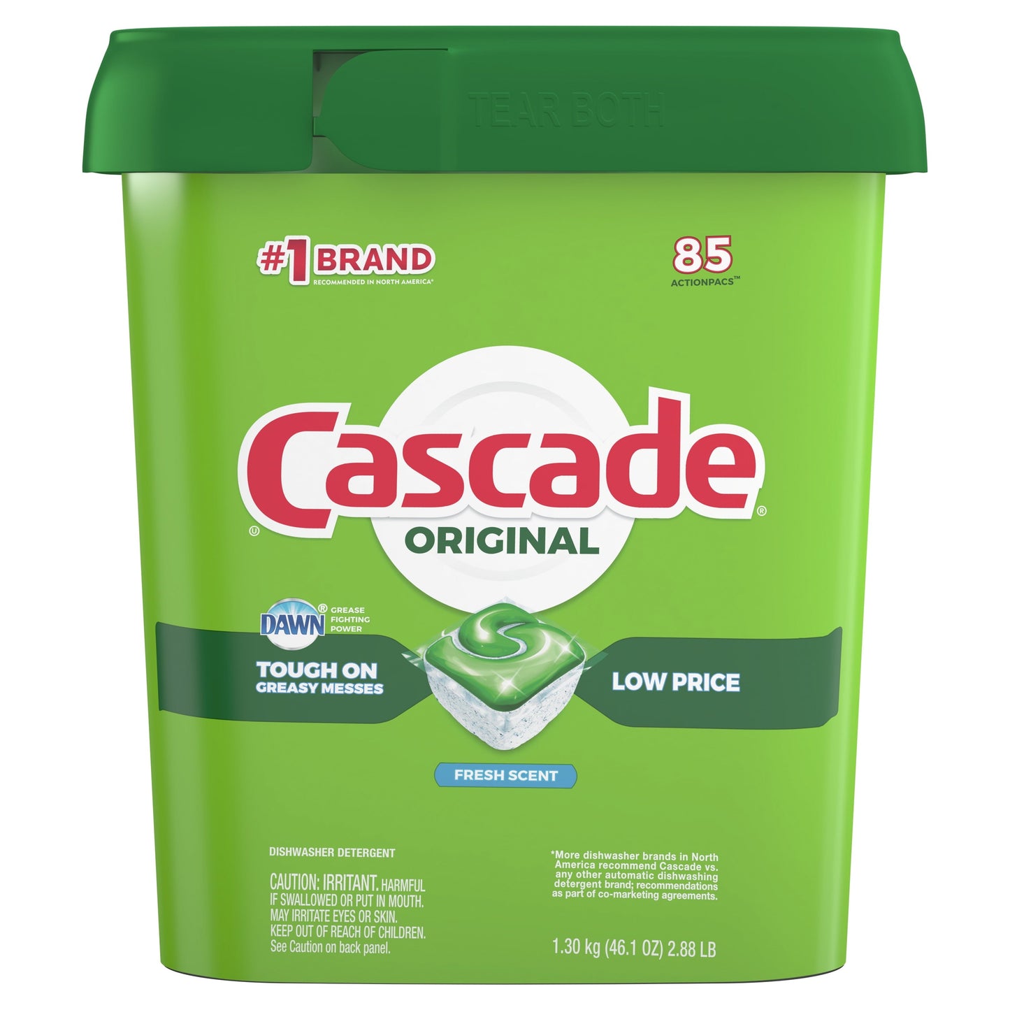 Cascade Original Dishwasher Pods, Actionpacs Dishwasher Detergent Tabs, Fresh Scent, 85 Count