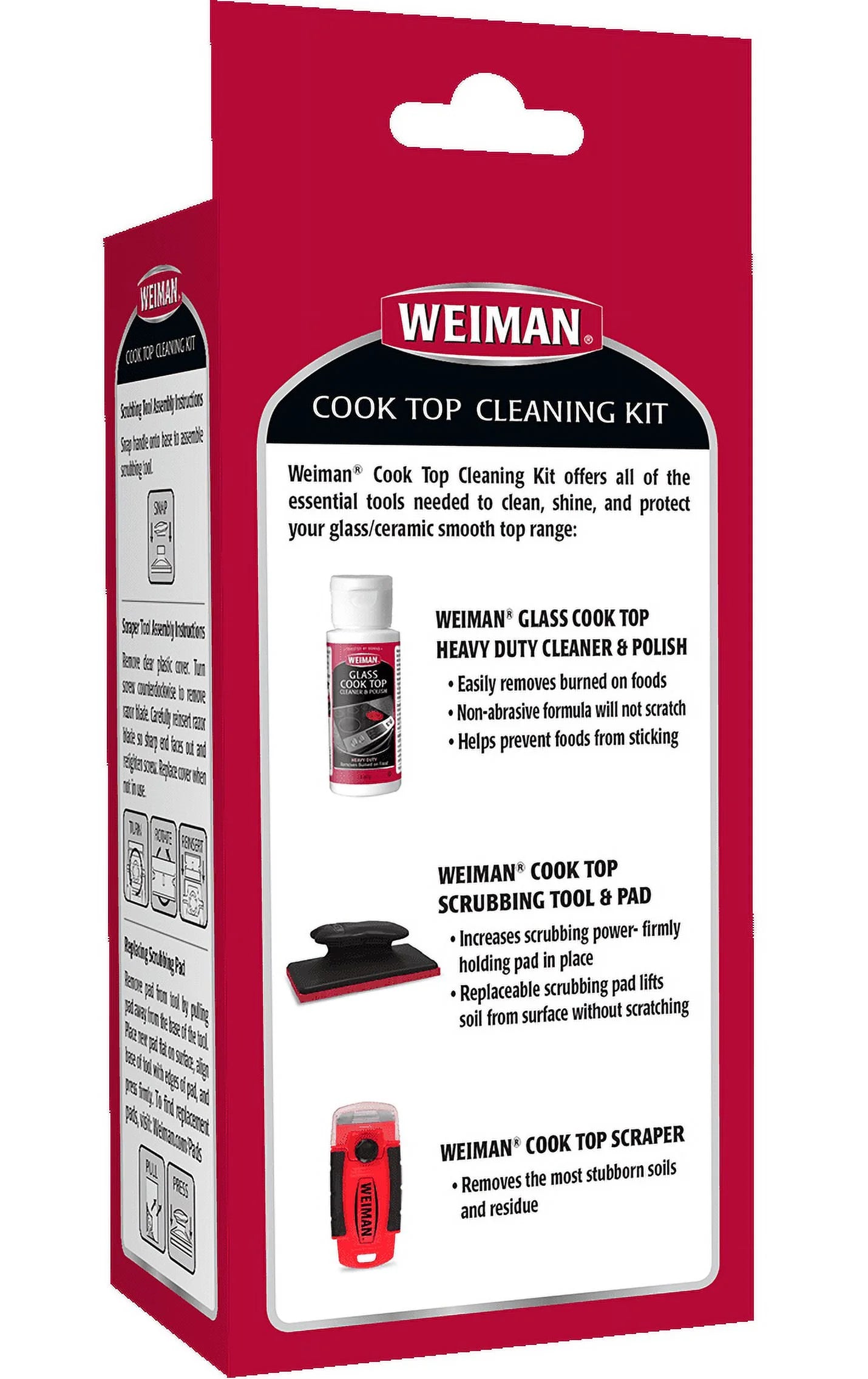 Weiman Cook Top Complete Cleaning Kit - Includes Cream, Scrubbing Pad and Scraper