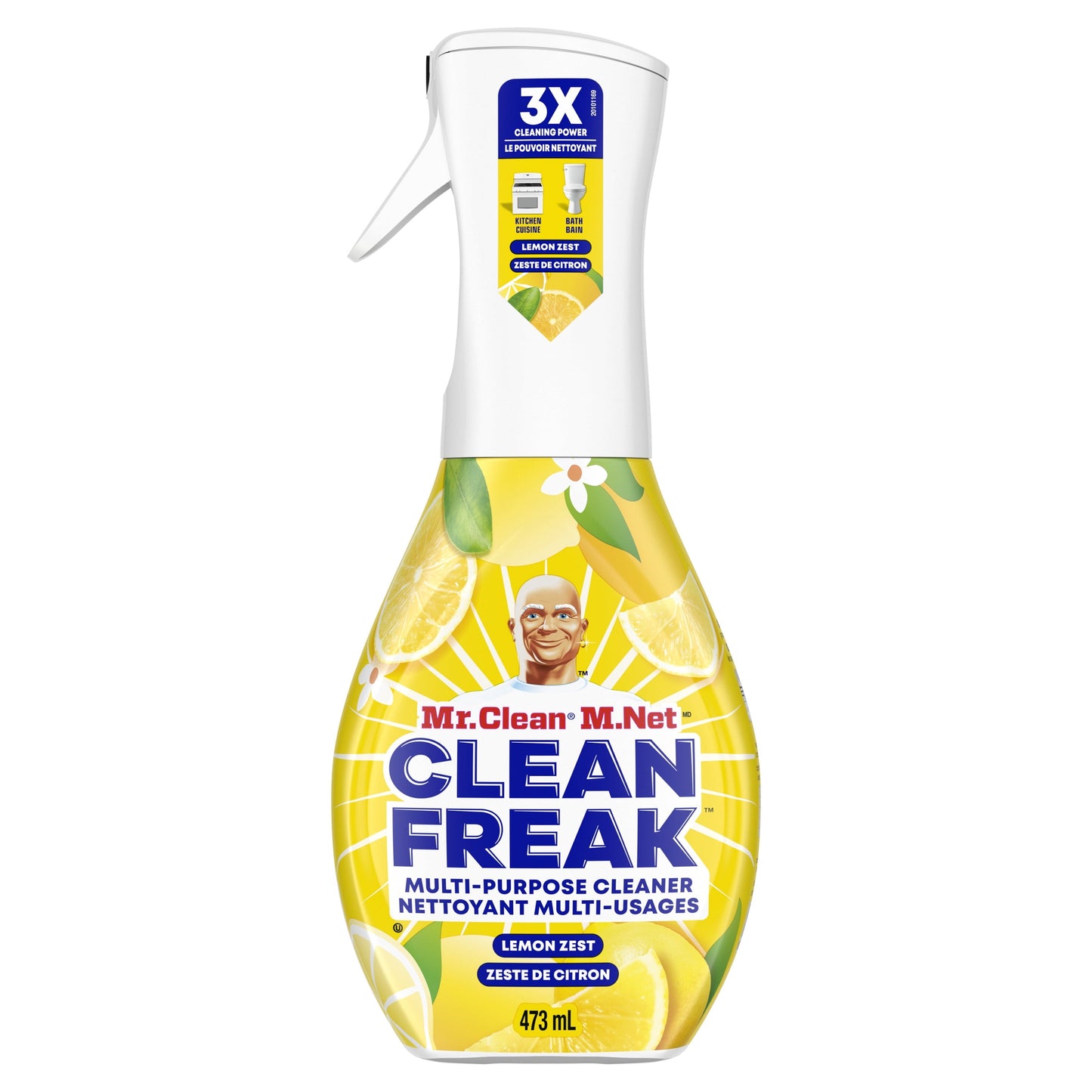 Mr. Clean Clean Freak All Purpose Cleaner Spray, Multi-Surface Cleaning, Lemon, 16 Fl Oz