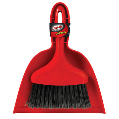 Libman Whisk Broom with Polypropylene Dustpan -Red Black Fibers