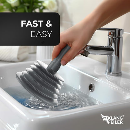 Klangfeiler® Power Sink & Drain Plunger - 130Mm & Extra Strong - Plunger, Cleaner