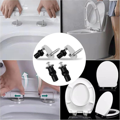 Quick Release Toilet Seat Fixings, Universal Toilet Seat Top Fittings, Quick Release Toilet Seat Hinges for WC Toilet Blind Holes (4 Pack)