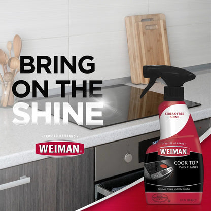 Weiman Ceramic & Glass Daily Cooktop Cleaner for Streak-Free Shine, 12 Oz