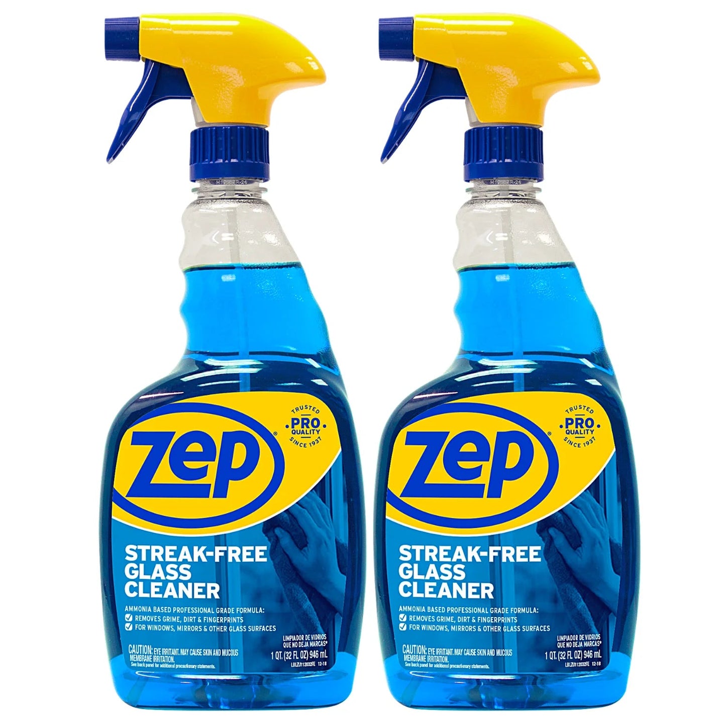 Zep Streak-Free Glass Cleaner 32 Oz. (Pack of 2) Just Spray & Wipe!