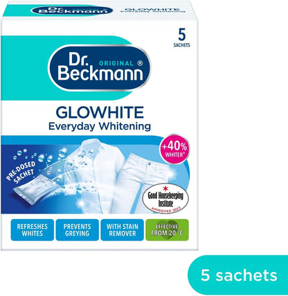 Dr. Beckmann Glowhite | Maintains Brighter White Laundry | 5 In-Wash Sachets