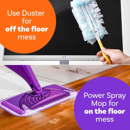 Flash Duster Dust Magnet Starter Kit, Dusters, 1 Handle + 14 Refills, Trap and Lock Away Dust, Dirt and Hair in No Time, Flash Dust Magnet Refill